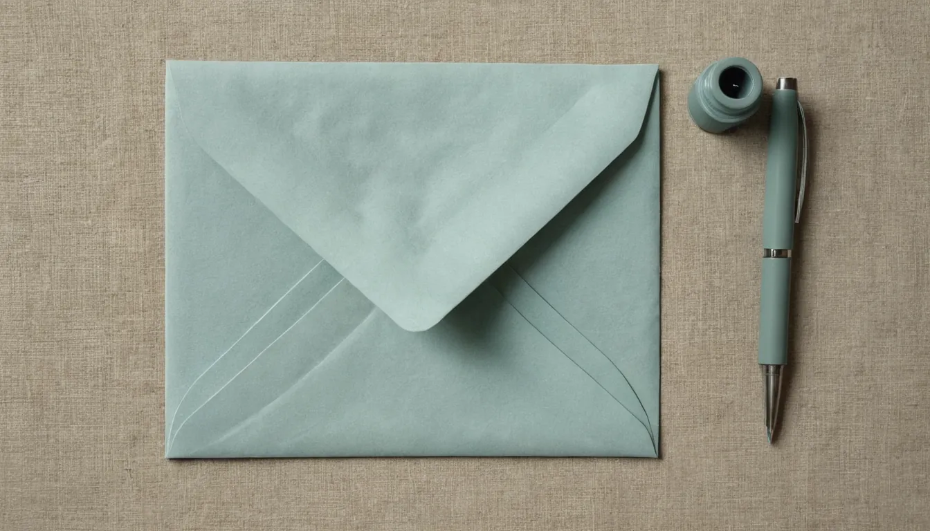 A pale envelope and a fountain pen on linen