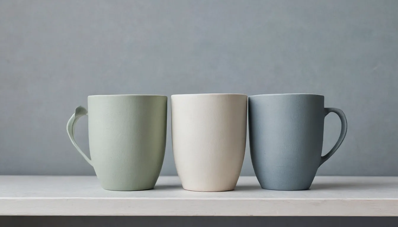 Two ceramic cups of slightly different shape side by side