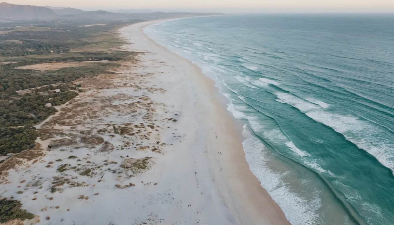 Aerial view of the South African coastline at dawn